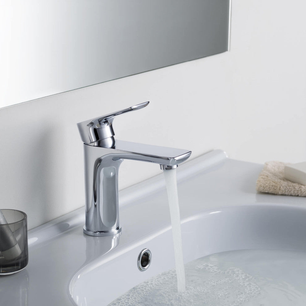 Tender Single Handle Bathroom Sink Faucet, Chrome