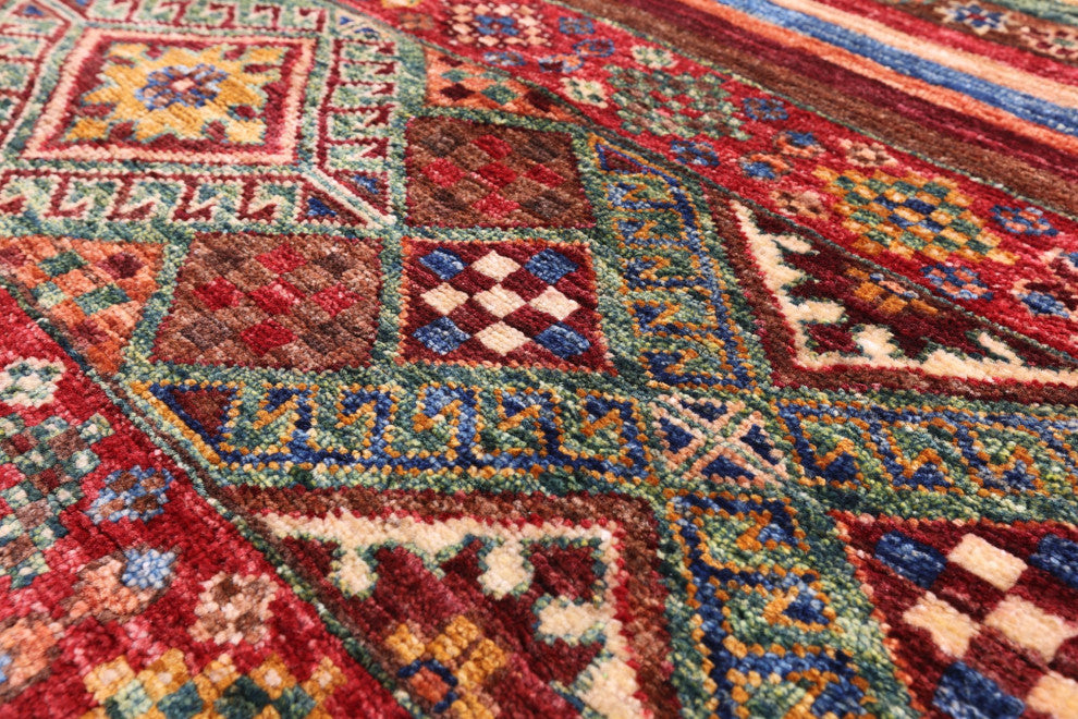 Super Kazak Khorjin Hand-Knotted Rug 5' 0" X 6' 7" Q5566