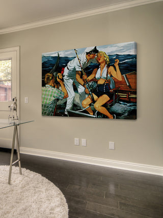 "Stealing a Kiss" Painting Print on Wrapped Canvas