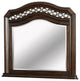 Benzara BM241814 Wall Mirror, Camelback Top Wooden Molded Frame, Espresso Brown