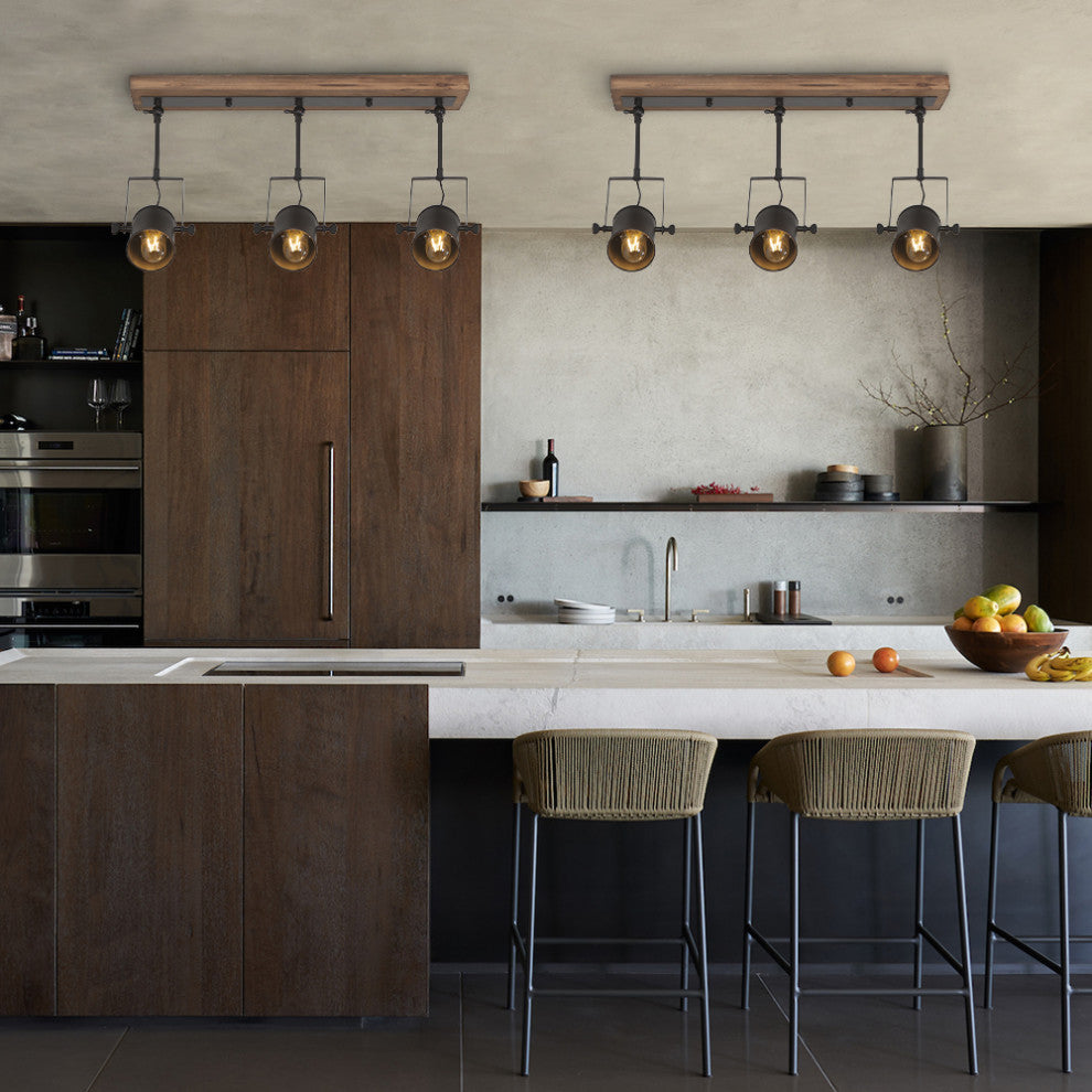 Industrial 3-Light Track Light Fixtures