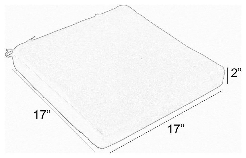 Sorra Home Outdura Outdoor Corded Chair Pad Set of 2, Etc Lapis, 17"x17"