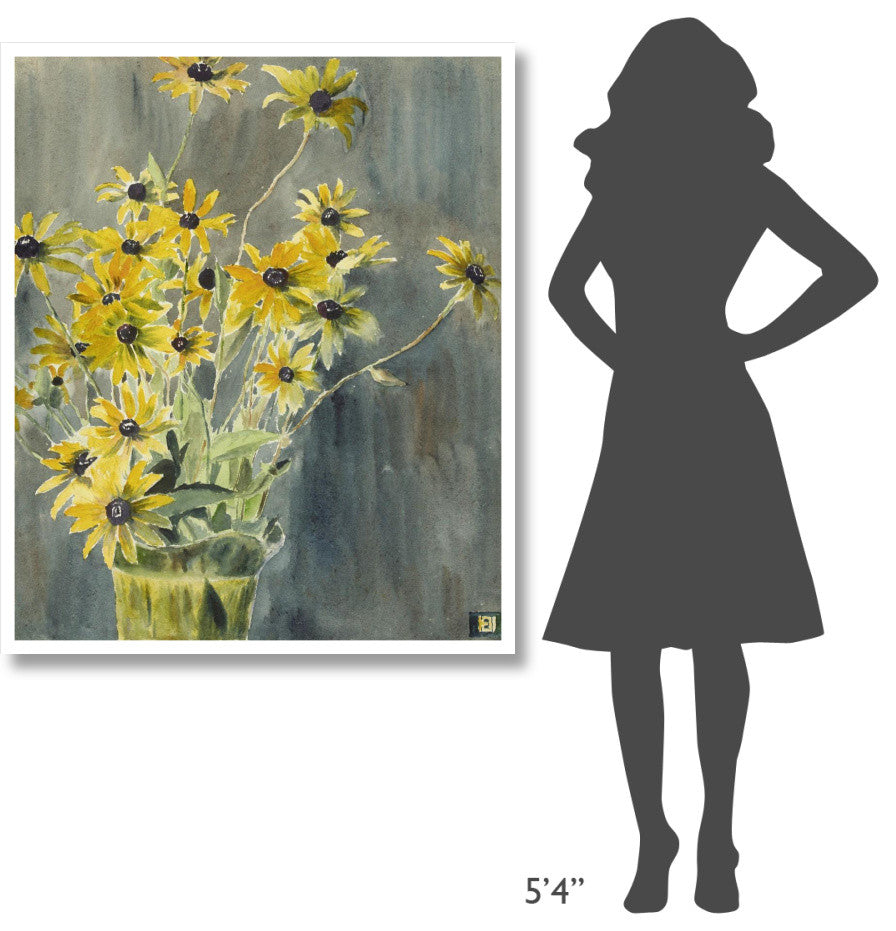 "Vase with Blackeyed Susans" Print by Hannah Borger Overbeck, 39"x46"