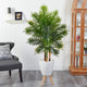 63" Areca Artificial Palm Tree, White Planter With Stand, Real Touch