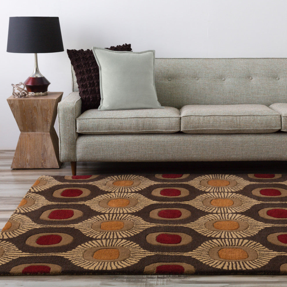 Surya Forum FM-7170 Modern Area Rug, Dark Brown, 5' x 8' Rectangle