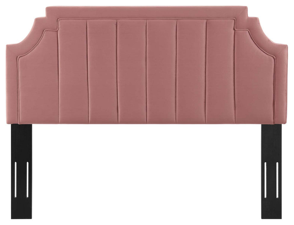 Tufted Headboard, Twin Size, Velvet, Pink, Modern Contemporary, Bedroom Master