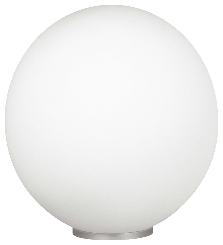 1x60W Table Lamp, Siliver Finish & Opal Glass