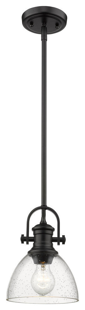 Golden Lighting 3118-M1L SD Hines 1 Light 6-7/8"W Pendant - Black