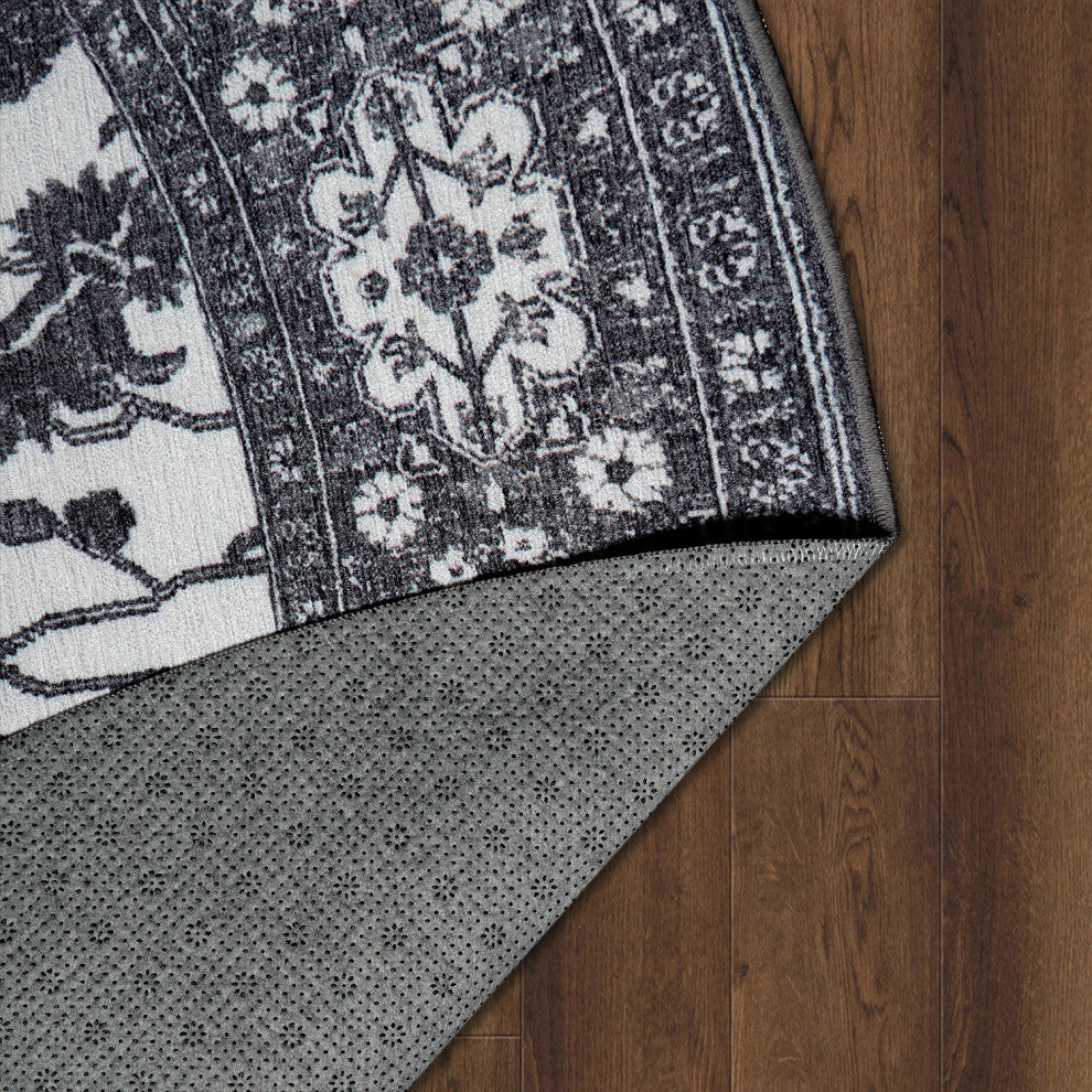 My Magic Carpet Washable Rug Ramage Gray, 6'x6'