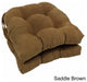 16" Solid Microsuede U-shaped Tufted Chair Cushions, Set of 2, Saddle Brown
