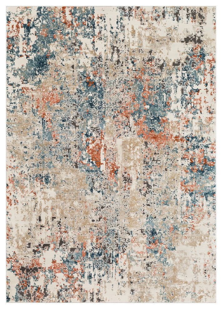 Pune Modern Teal, Aqua Area Rug, 7'10"x10'3"