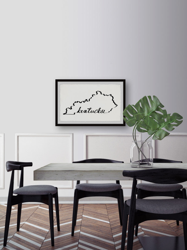"Kentucky Outline" Framed Painting Print, 12x8