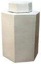 Hexagonal Porcelain Tea Jar 14H, Matte White