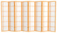 6' Tall Double Cross Shoji Screen, Honey, 8 Panels