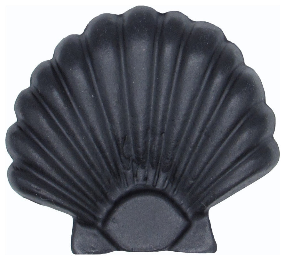 Seashell Cabinet Knob, Large, Matte Black