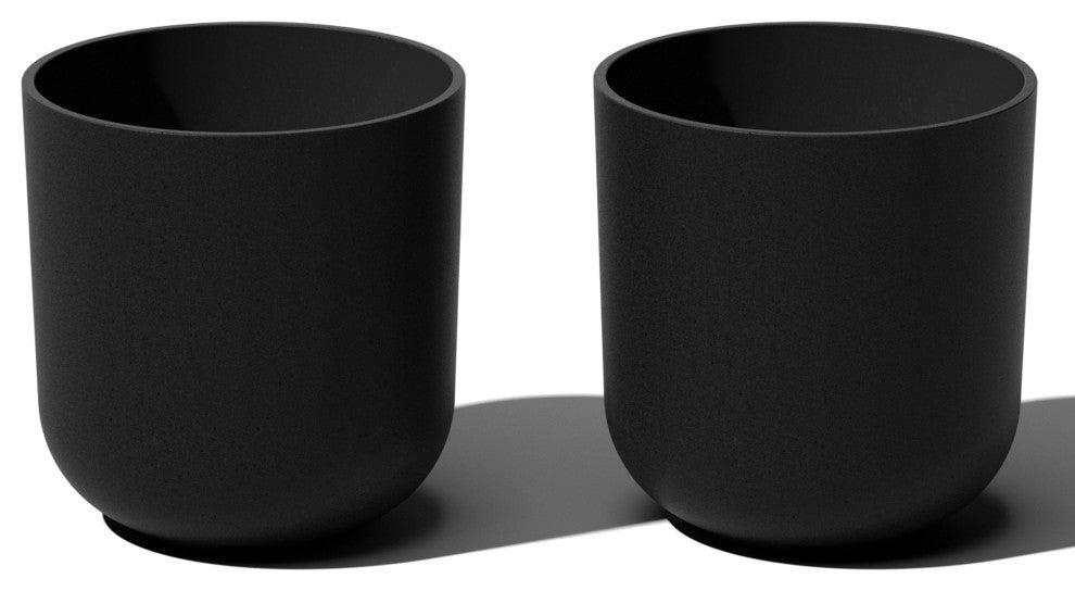 Pure Series Kona Planter, Black, 10", 2 Pack