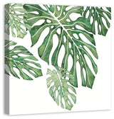 Green Tropical Leaves 30x30 Canvas Wall Art