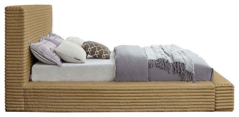 Dexter Upholstered Bed, Camel, King, Corduroy Fabric