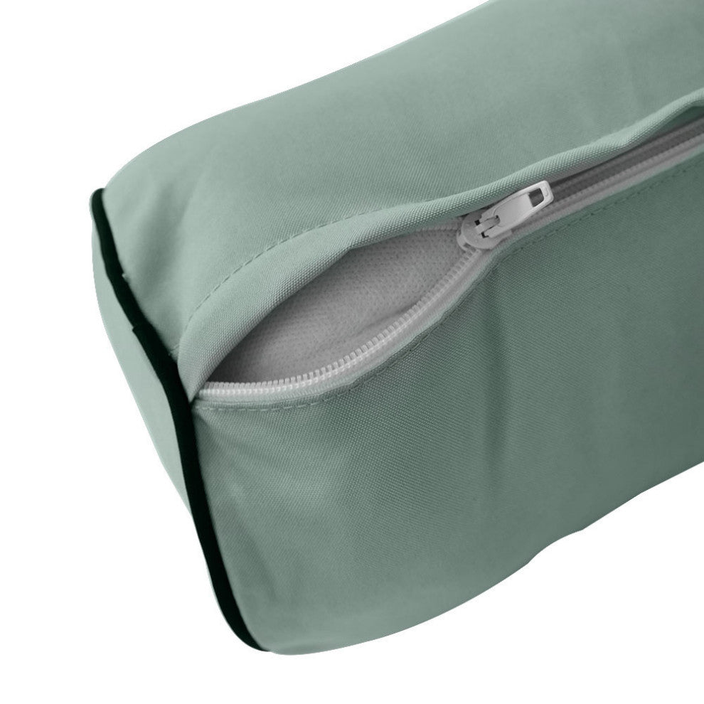 Style 6 Twin-XL Contrast Pipe Trim Bolster Pillow Outdoor Slip Cover ONLY AD002