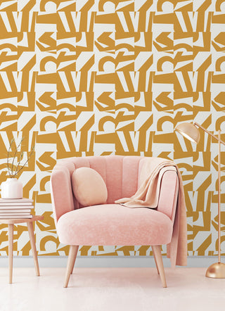 Emily Rayna Yellow Inside The Box Peel and Stick Wallpaper