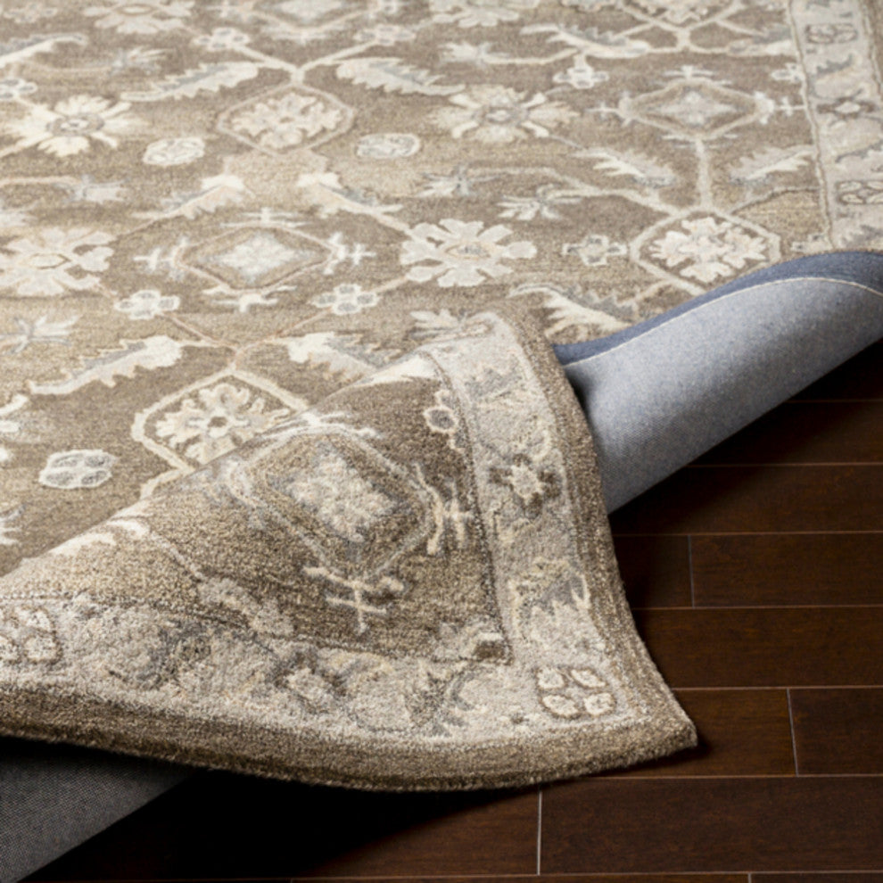Surya Caesar CAE-1200 Traditional Area Rug, Dark Brown, 10' x 14' Rectangle