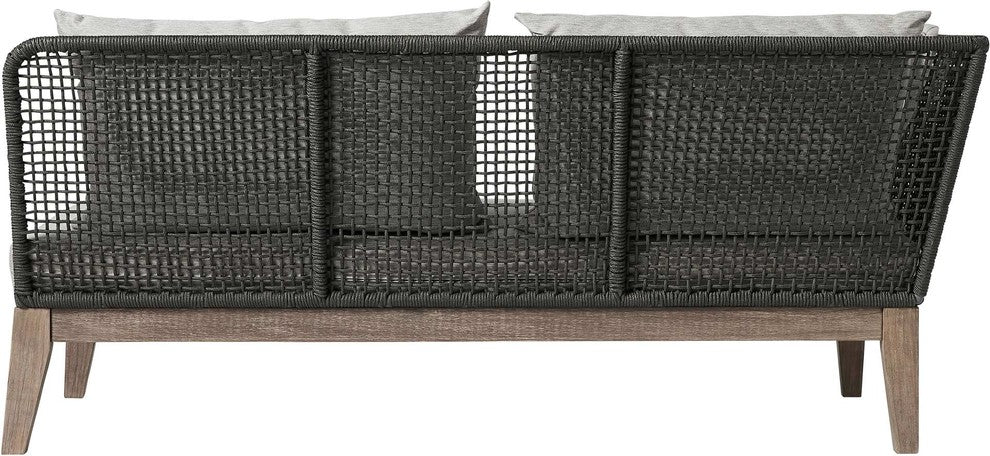 Netta Left Arm Sofa, Dark Gray Cord and Weathered Eucalyptus