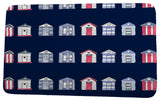 Nantucket Multi Beach Hut Stripe Print Bath Mat, Navy, 17"x24"