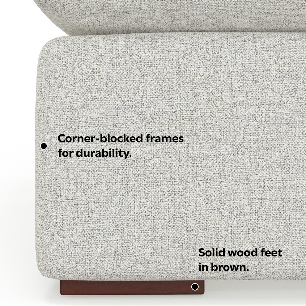 Jasmine Right-Arm Sofa Module in Performance Fabric, Cloud Gray
