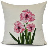 Amaryllis, Floral Print Pillow, Pink, 26" x 26"