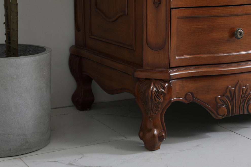 Bathroom Vanity, Teak, 60", Single Sink