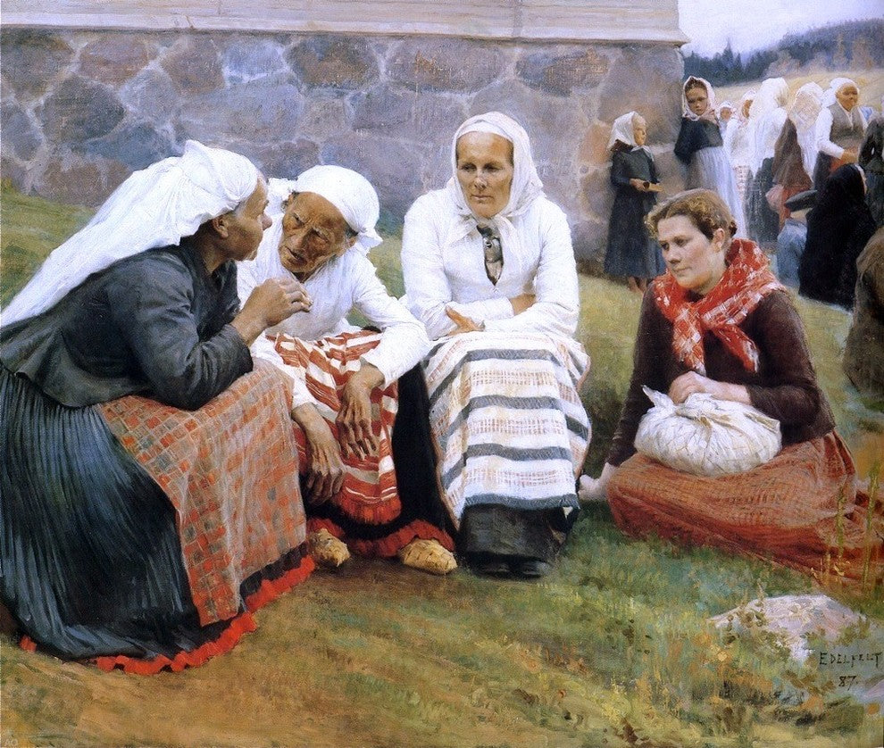 Albert Edelfelt The Gossip, Gallery Wrapped Canvas Print, 20"x25"
