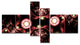3D Surreal Brown Illustration, Floral Canvas Art Print, 60"x32", 4 panels
