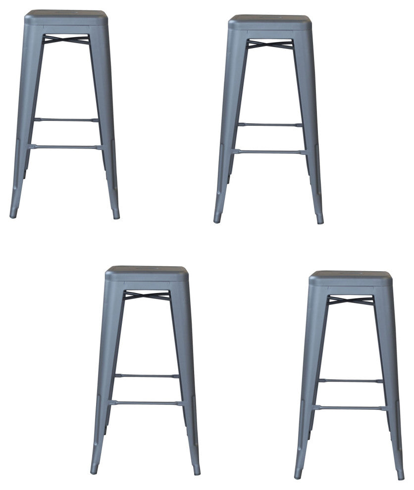 Amerihome Indoor/Outdoor 30" Metal Bar Stools, Set of 4