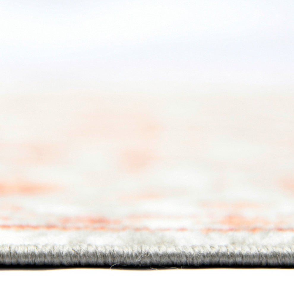 Alpine Fany Power-Loomed Polypropylene Area Rug, Orange/Gray, 7'10"x10'2"