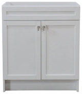 SmartFold 30" Single Sink Vanity Cabinet, White Finish, Nickel Hardware