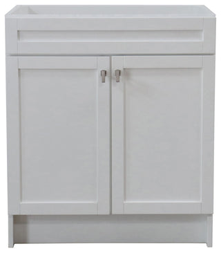 SmartFold 30" Single Sink Vanity Cabinet, White Finish, Nickel Hardware