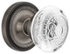 Rope Rosette Double Dummy Crystal Egg and Dart Knob, Antique Pewter, ROPCED