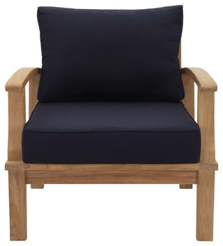 Natural Navy Marina Outdoor Patio Teak Armchair