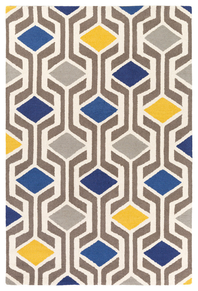 Hilda Modern Gray, Cream Area Rug, 2'x3'