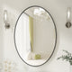 Easly Oval Aluminum Alloy Framed Mirror, Black, 26x38