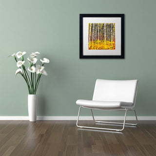 'Fall Aspens' Matted Framed Canvas Art by Roderick Stevens
