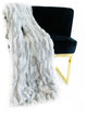 White Silver Snow Chinchilla Faux Fur Luxury Throw Blanket, Throw 36Wx60L