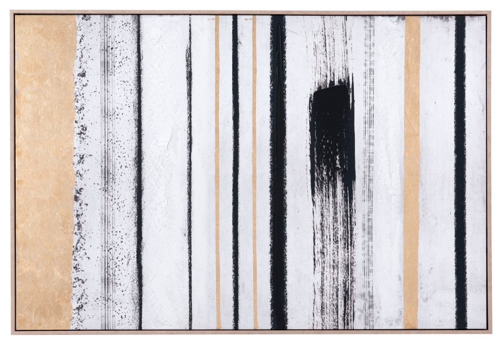 Black and Gold Morning Beach Wall Art