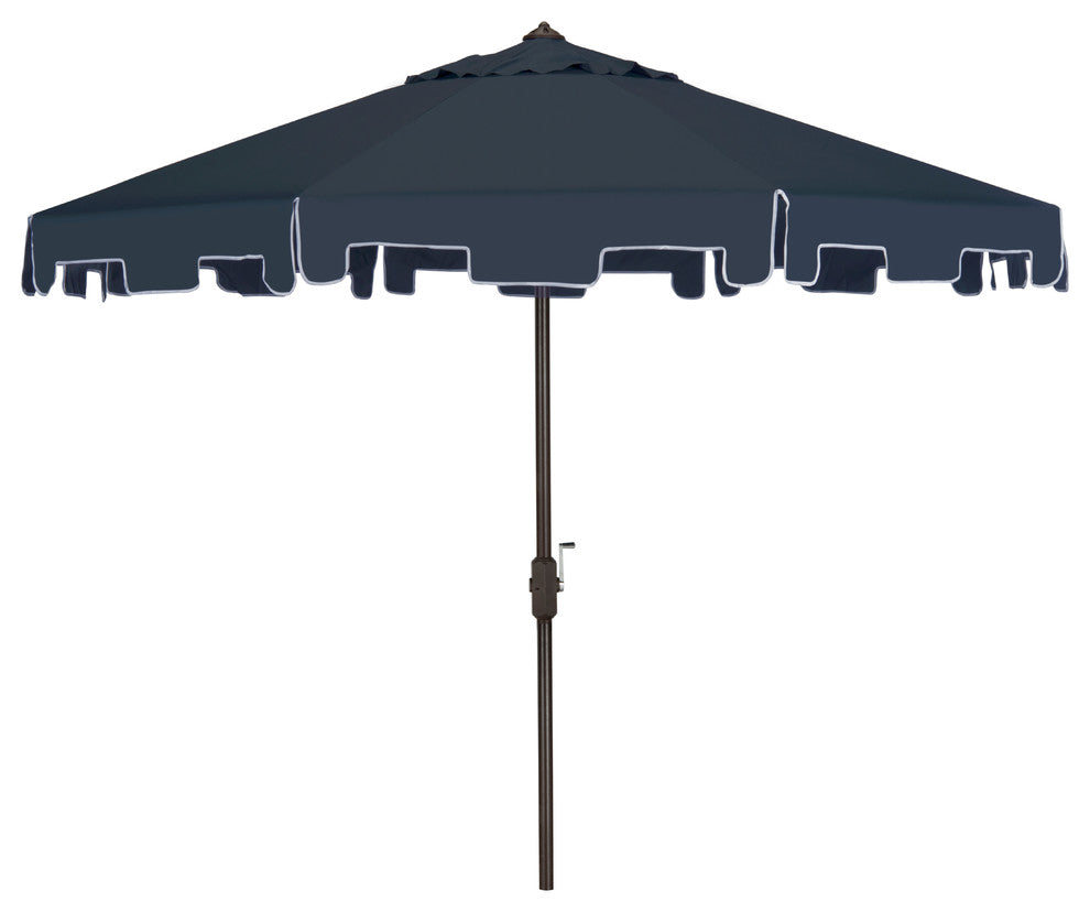 Safavieh UV Resistant Zimmerman 9' Crank Market Push Button Tilt Umbrella
