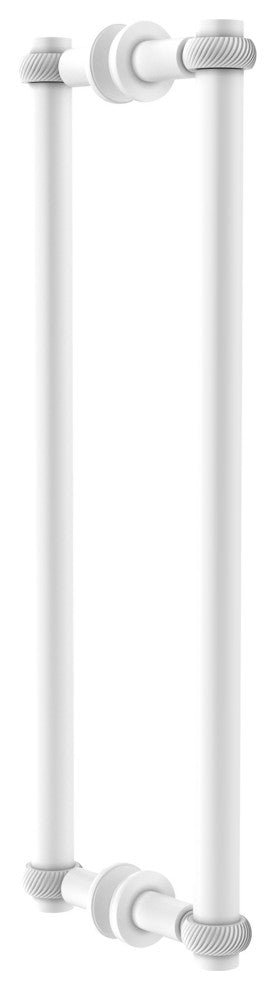 Contemporary 18" Twisted Accent Back to Back Shower Door Pull, Matte White
