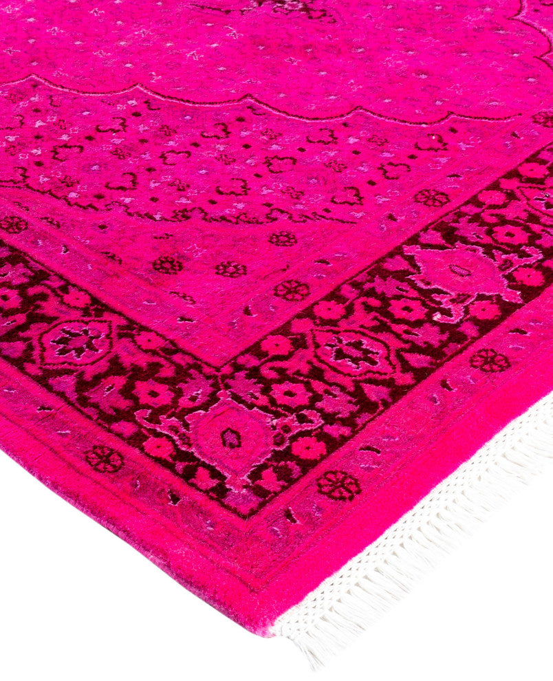 Overdyed One-of-a-Kind Hand-Knotted Area Rug Pink, 4' 7" x 7' 4"