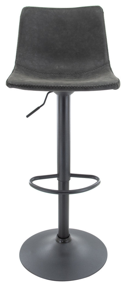 LeisureMod Tilbury Modern Adjustable Bar Stool With Footrest & 360-Degree Swivel