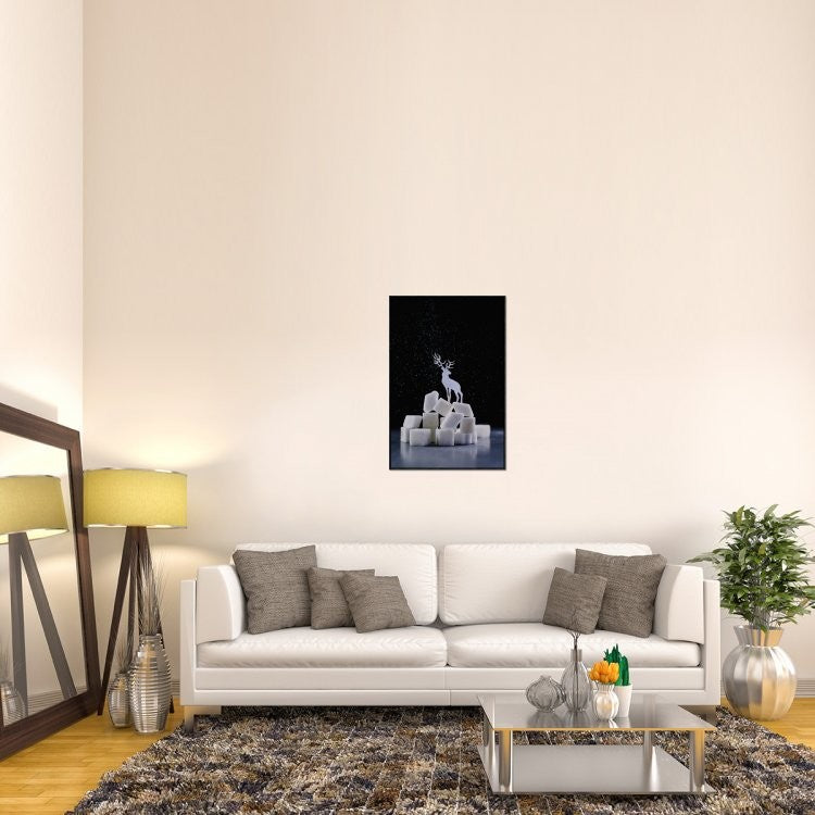 "Reindeer (Powdered Sugar)" Framed Canvas Giclee by Dina Belenko, 25x37"