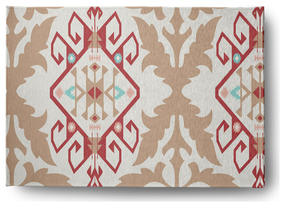 Bombay Medallion Spring Chenille Rug, Ligonberry Red, 5'x7'