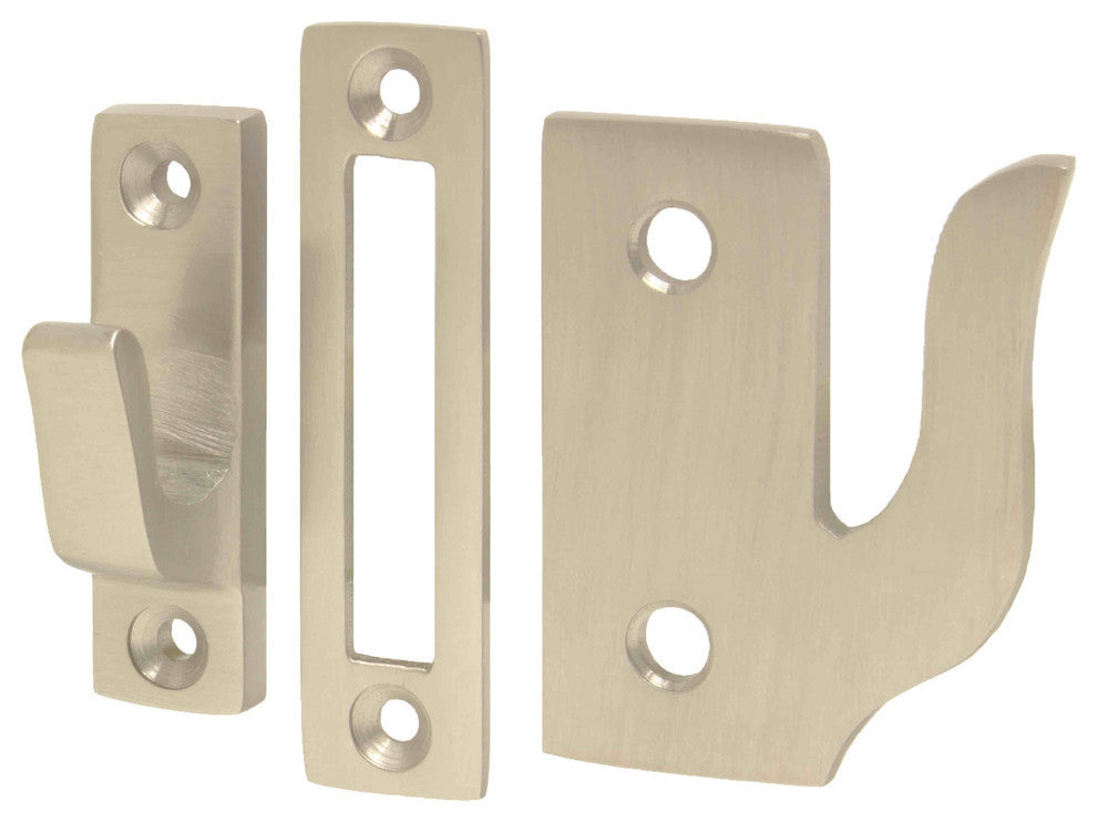 Casement Window Fastener/Lock With Strikes, Satin Nickel